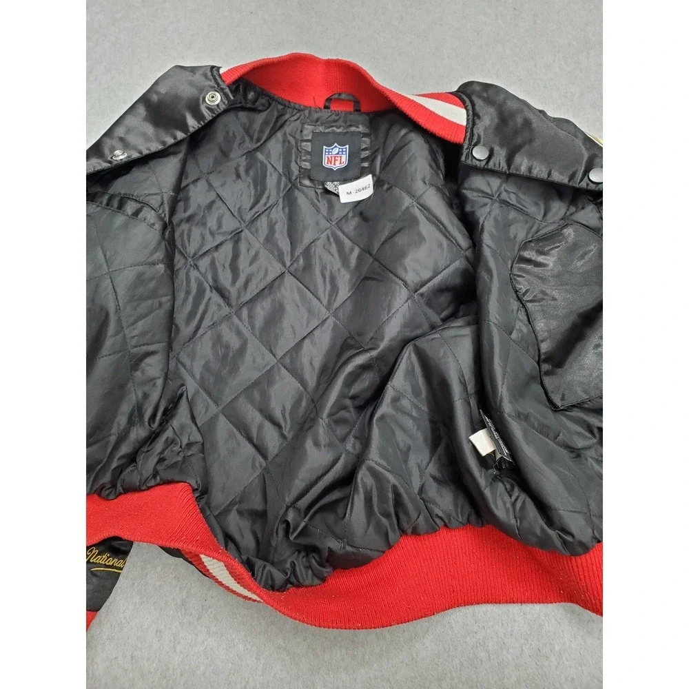 VINTAGE San Francisco 49ers Women Jacket XL Black Embroidered Logo Varsity READ
